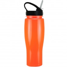 Orange with Black Lid 24 oz Contour Bike Bottle (Sport Sip Lid)