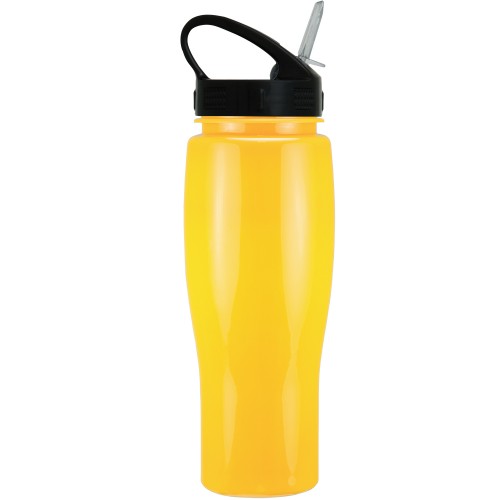 Yellow with Black Lid 24 oz Contour Bike Bottle (Sport Sip Lid)